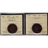 Image 1 : 1858 1¢ ICCS F15 & 1859 1¢ Nar 9 ICCS G6.  Lot of two coins.