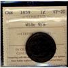 Image 1 : 1859 1¢ Wide 9/8 ICCS VF20