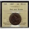 Image 1 : 1887 1¢ ICCS MS63RB.
