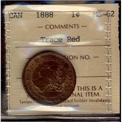 1888 1¢ ICCS MS62  Trace red.