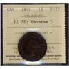 Image 1 : 1891 1¢ LL SD Obv 3 ICCS F15.