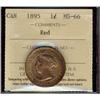 Image 1 : 1895 1¢ ICCS MS66Red. Amazing example with full red lustre. VERY RARE!