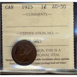 1925 1¢ ICCS AU50.  Key date issue.