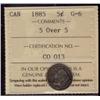 Image 1 : 1885 5¢ 5 over 5 ICCS G6,