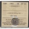 Image 1 : 1901 5¢ ICCS EF40