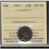 Image 1 : 1907 10¢ ICCS AU50.