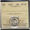 Image 1 : 1938 10¢ ICCS MS62.