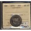 Image 1 : 1871 25¢ ICCS E40.  Obverse #1.