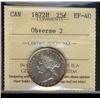 Image 1 : 1872H 25¢ Obv 2 ICCS EF40.