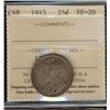 Image 1 : 1915 25¢ ICCS VF20,