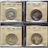 Image 1 : 1945 50¢ MS60, 1956 MS63, 1964 MS63 and 1967 50¢ MS63.  Lot of 4 coins.