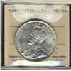 Image 1 : 1936 $1 ICCS MS64.