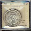 Image 1 : 1937 $1 ICCS MS63.