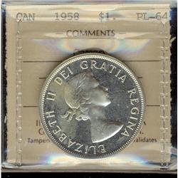 1958 $1 ICCS  PL64, Cameo.