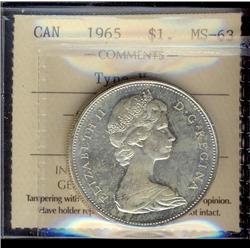 1965 $1 Type V ICCS MS63.