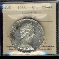 1965 $1 Type V ICCS MS64.