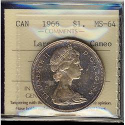 1966 $1 ICCS MS64 Cameo.