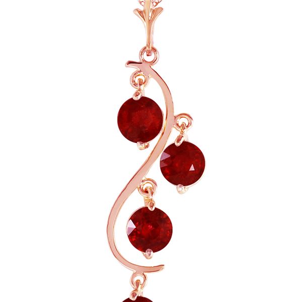 Genuine 2 ctw Ruby Necklace 14KT Rose Gold - REF-36A9K