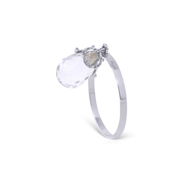 Genuine 3 ctw White Topaz Ring 14KT White Gold - REF-22M5T