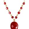 Image 1 : Genuine 14 ctw Ruby Necklace 14KT Yellow Gold - REF-42H2X