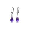 Genuine 4.5 ctw Amethyst Earrings 14KT White Gold - REF-22W7Y