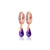 Genuine 2.53 ctw Amethyst & Diamond Earrings 14KT Rose Gold - REF-58A2K
