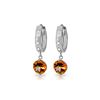 Genuine 2.53 ctw Citrine & Diamond Earrings 14KT White Gold - REF-54M6T