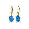 Genuine 6.25 ctw Blue Topaz Earrings 14KT Yellow Gold - REF-41X2M