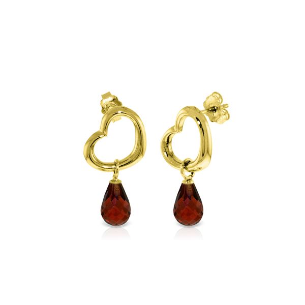 Genuine 4.5 ctw Garnet Earrings 14KT Yellow Gold - REF-42H6X