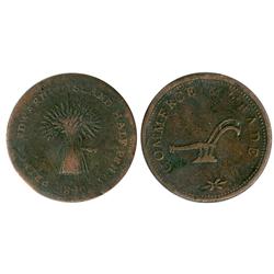 Breton # 916, CH-PE-4 1840, Sheaf of wheat.  Unusually well struck and well centered. Very light cor