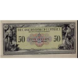 The Canadian Bank of Commerce 1917 $50 CH-75-16-02-10P Front Proof issue, Major Tint. Tear and missi