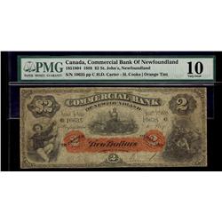 The Commercial Bank of Canada 1888 $2 #10635 CH-185-18-04 PMG VG10.  Orange Tint.