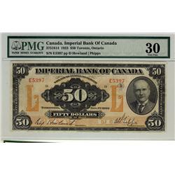The Imperial Bank of Canada 1923 $50 #E5397 CH-375-18-14, PMG VF30.