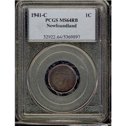 1941c NFLD 1¢ PCGS MS64RB