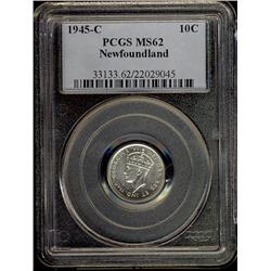 1945c NFLD 10¢ PCGS MS62