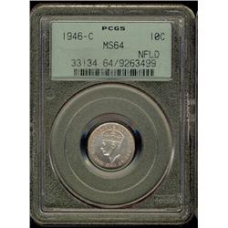 1946c NFLD 10¢ PCGS MS64