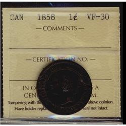 1858 1¢ ICCS VF30.