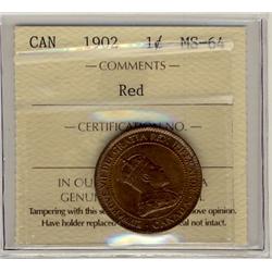 1902 1¢ ICCS MS64RD.