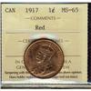 Image 1 : 1917 1¢ ICCS MS65RD.
