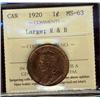 Image 1 : 1920 1¢ Large ICCS MS63RB.