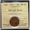 Image 1 : 1927 1¢ ICCS MS63RB.