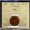Image 1 : 1934 1¢ ICCS MS64RD.