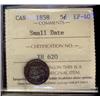 Image 1 : 1858 5¢ Small Date ICCS EF40
