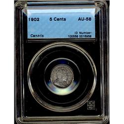 1902 5¢ CCCS AU58.