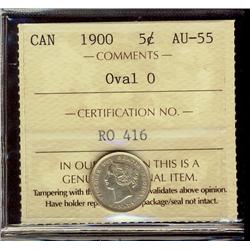 1900 5¢ Oval 0 ICCS AU55.