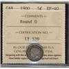 Image 1 : 1900 5¢ Round 0 ICCS EF40.