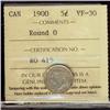 Image 1 : 1900 5¢ Round 0 ICCS VF30.
