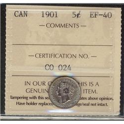 1901 5¢ ICCS EF40