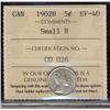 Image 1 : 1902H 5¢ Sml H ICCS EF40.
