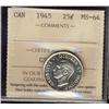 Image 1 : 1945 25¢ ICCS MS64.